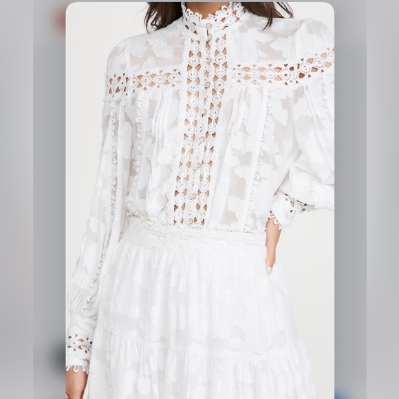 RAHI Women's Medium M Poppy Ana Crochet Sweet Blouse White 0259511206 - Picture 1 of 11